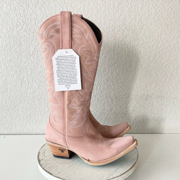Lane SMOKESHOW Womens Cowboy Boots 8.5 Pink Western Cowgirl Mid Calf Pointed Toe - Picture 2 of 11